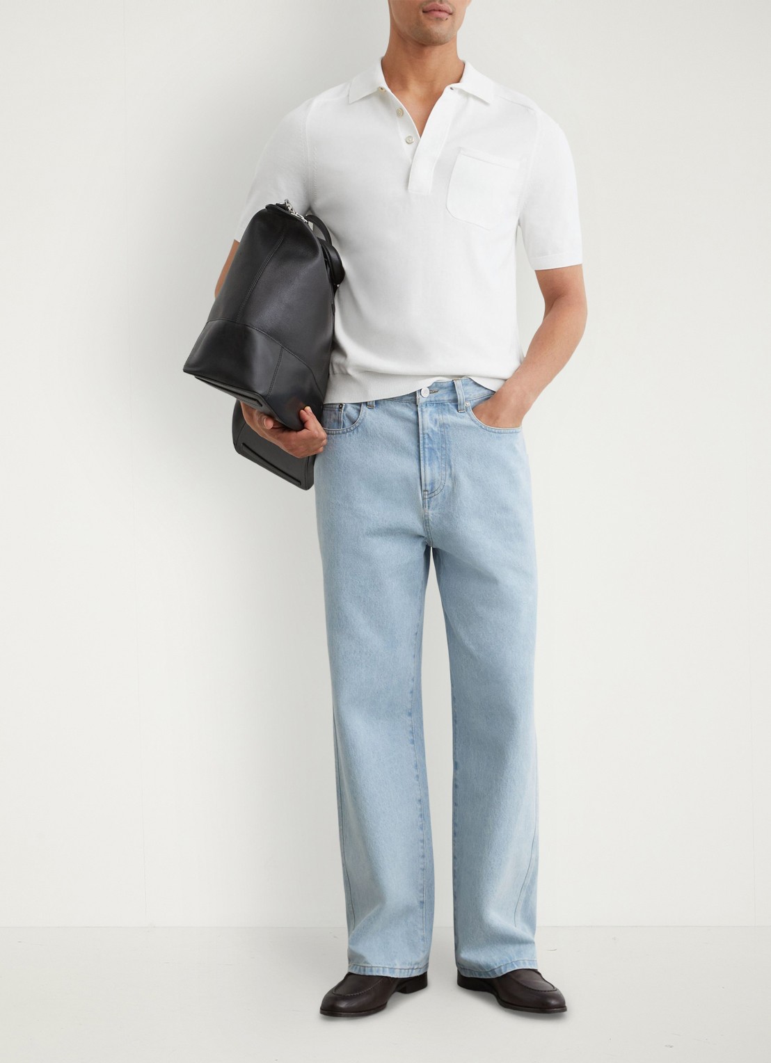 Reiss Selkirk regyular fit polo met borstzak - voorkant 3 white / wit