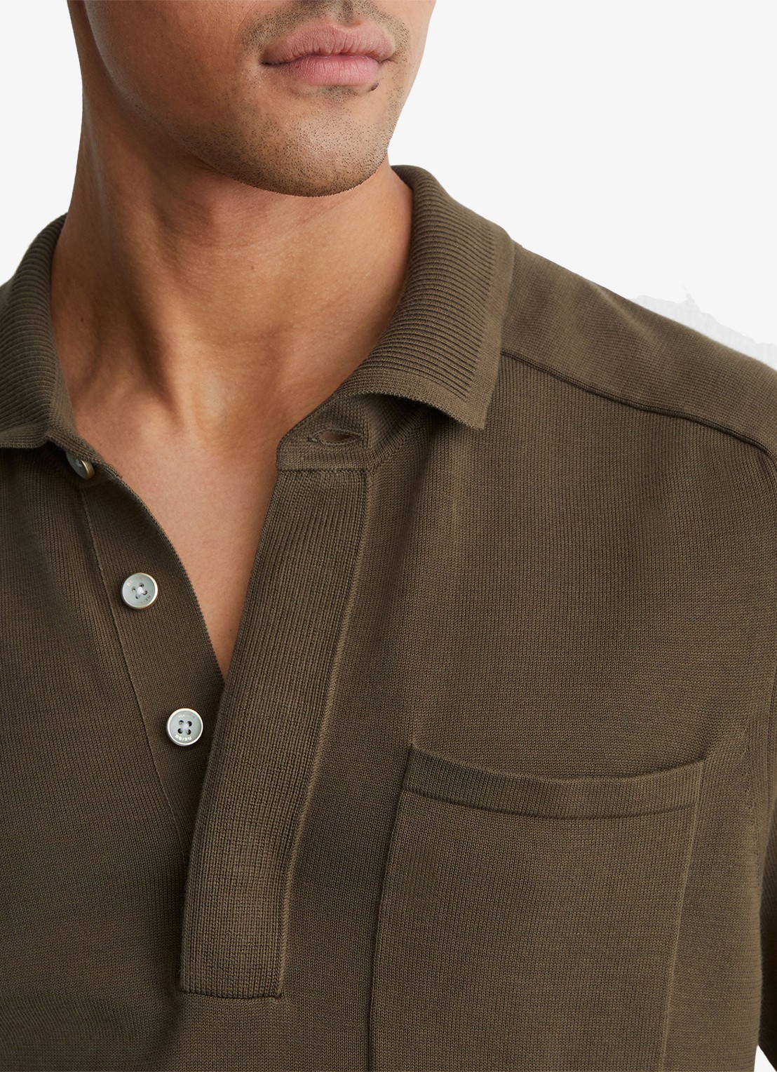 Reiss Selkirk regyular fit polo met borstzak - detail 3 bruin