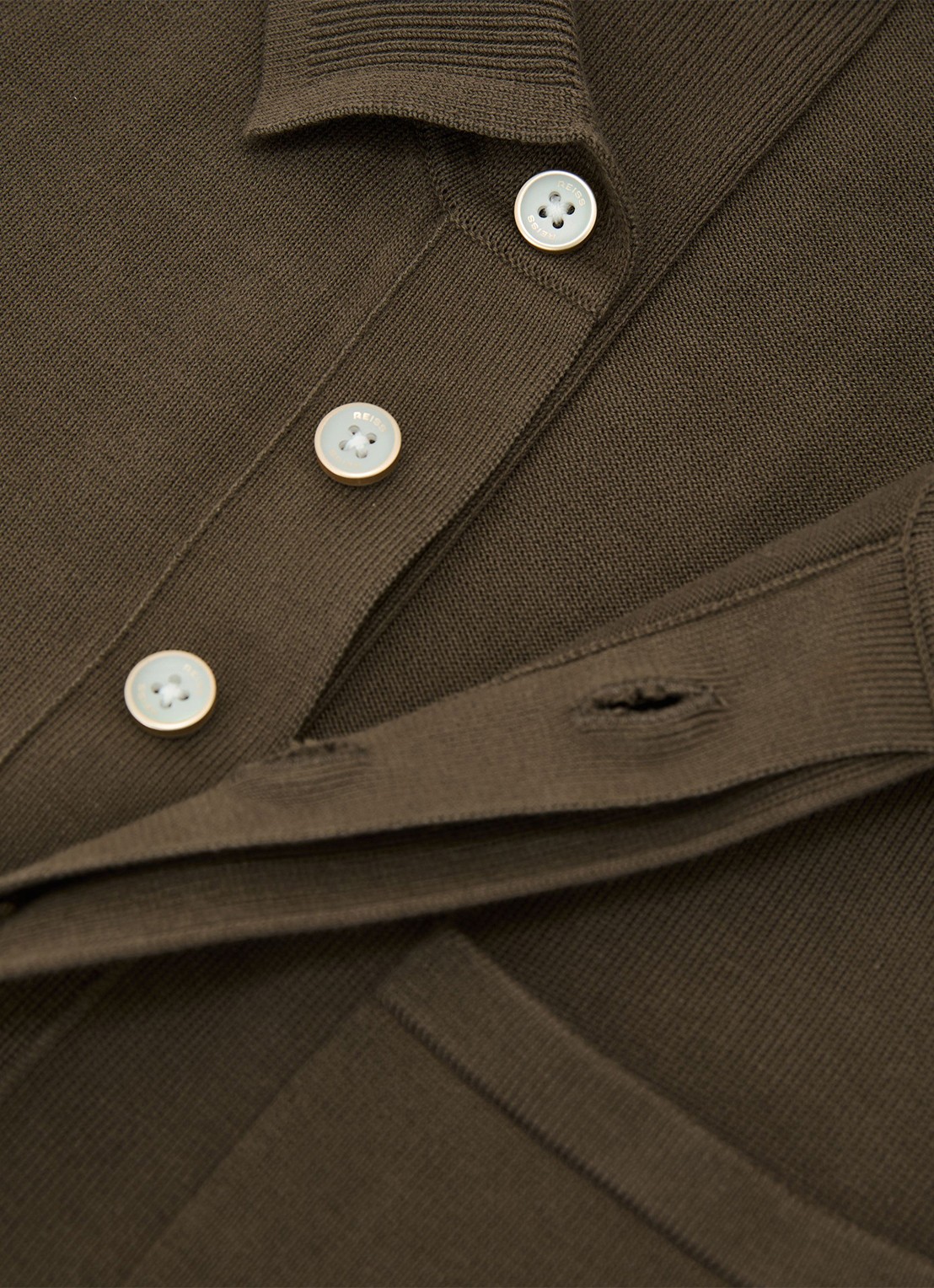 Reiss Selkirk regyular fit polo met borstzak - detail 4 bruin