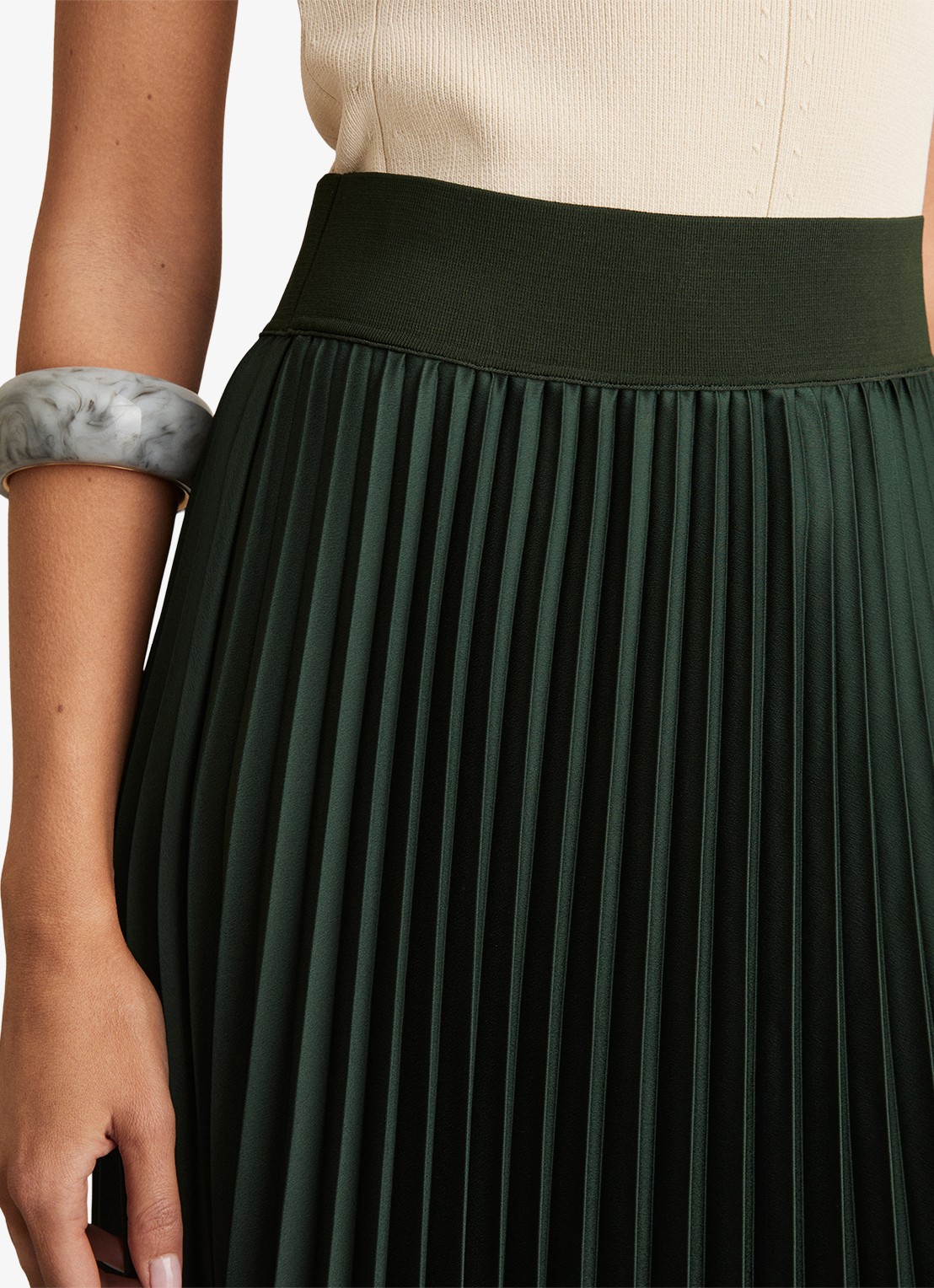 Reiss Seren geplooide midirok - detail 5 donkergroen