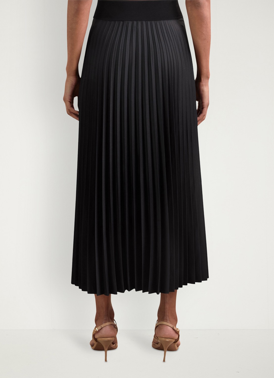 Reiss Seren midi rok met plissé - achterkant zwart