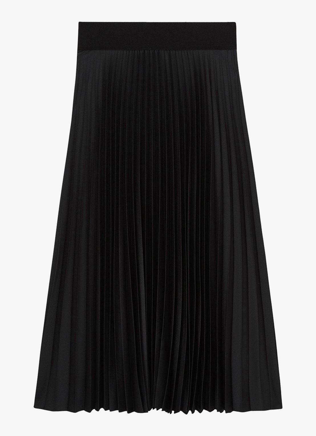 Reiss Seren midi rok met plissé - voorkant 2 zwart