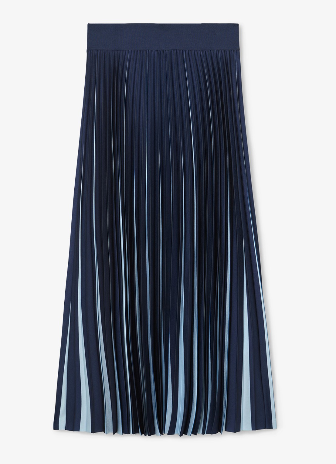 Reiss Serena midi rok met plooien - voorkant 5 donkerblauw