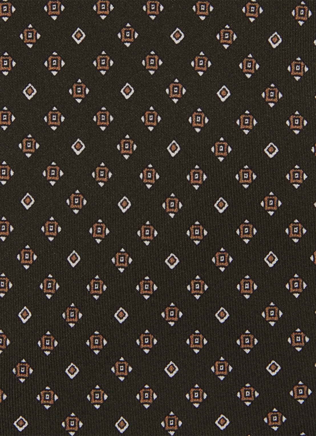 Reiss Silvio stropdas van zijde met print - detail 5 khaki