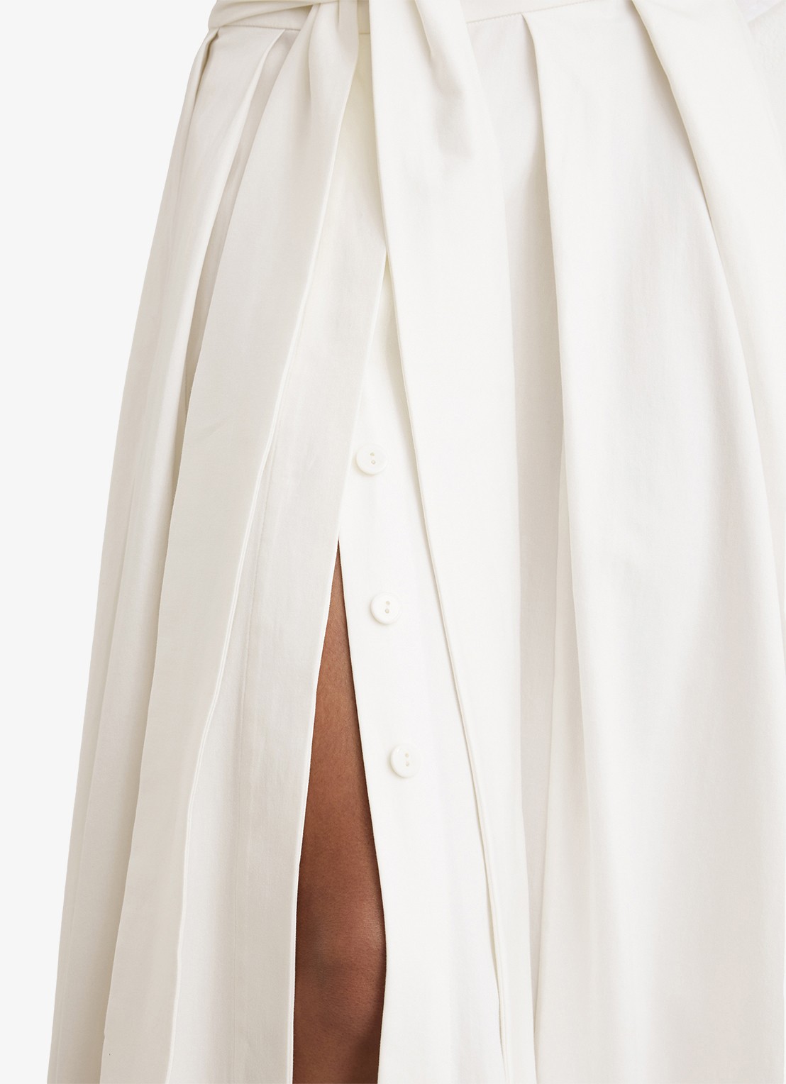 Reiss Simone geplooide maxirok van katoen blend - detail 3 wit