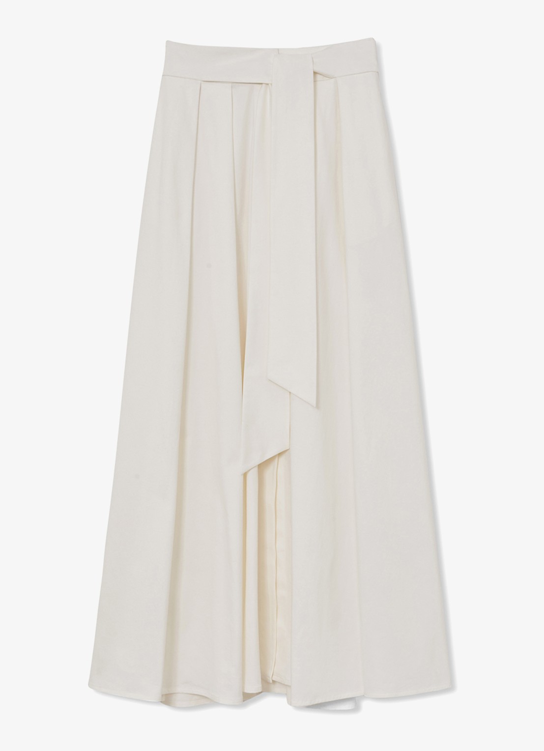Reiss Simone geplooide maxirok van katoen blend - voorkant 5 wit