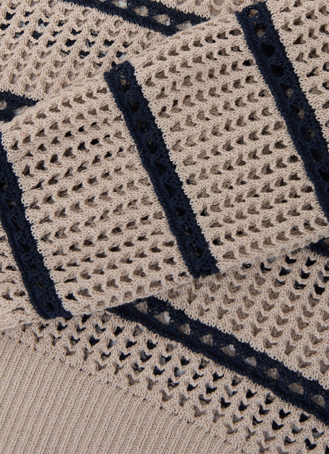 Reiss Skylar grofgebreide trui met streepprint - detail 6 creme