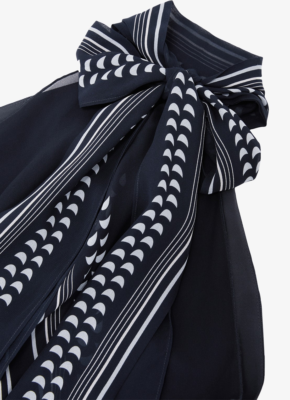 Reiss Skylar maxi jurk met grafisch patroon - detail 7 donkerblauw