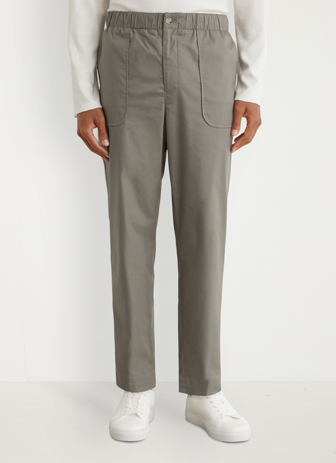 Reiss SNAP Cotton-Blend Lightweight Tapered Trousers - detail 2 olijfgroen
