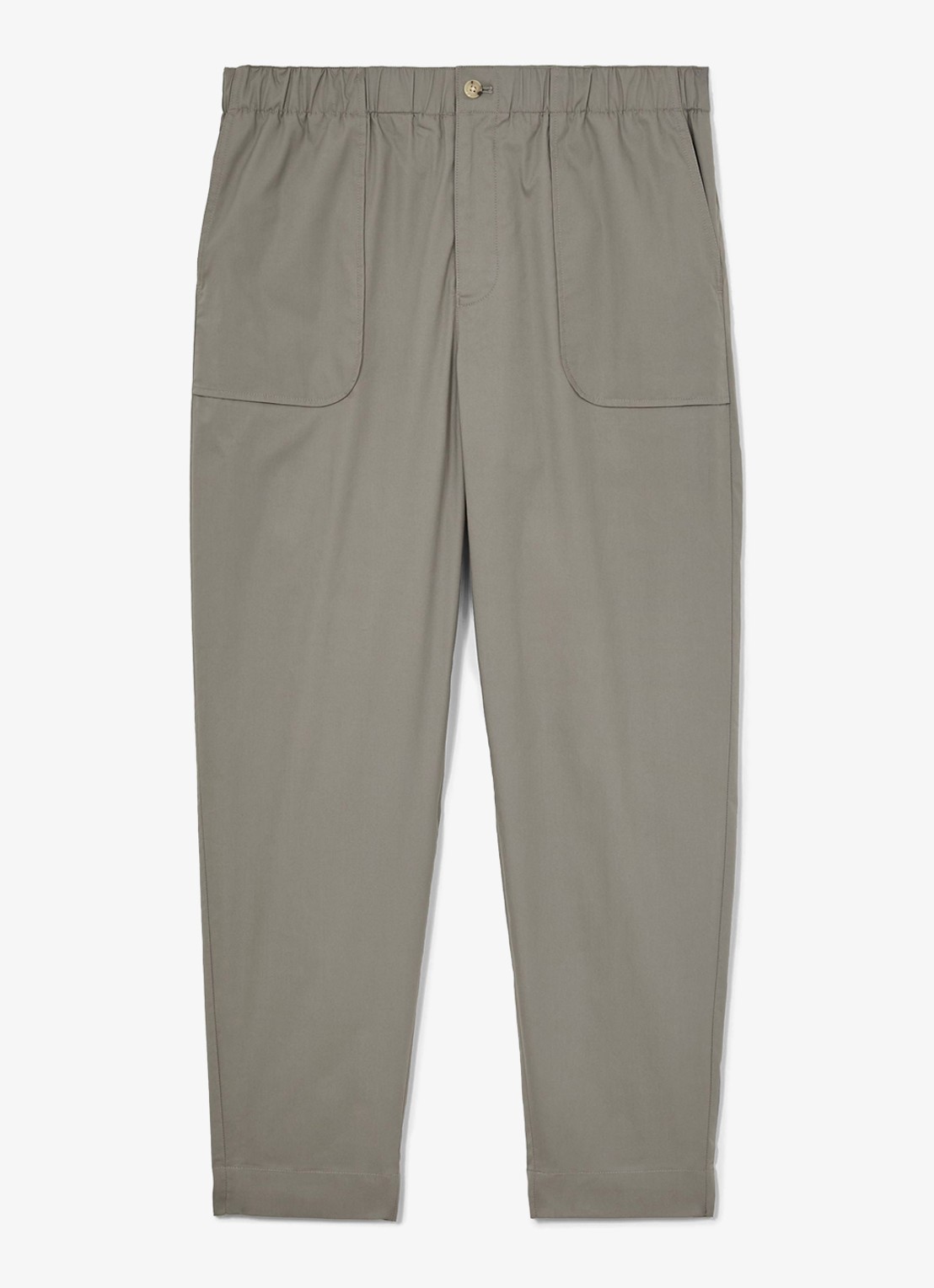Reiss SNAP Cotton-Blend Lightweight Tapered Trousers - voorkant 5 olijfgroen