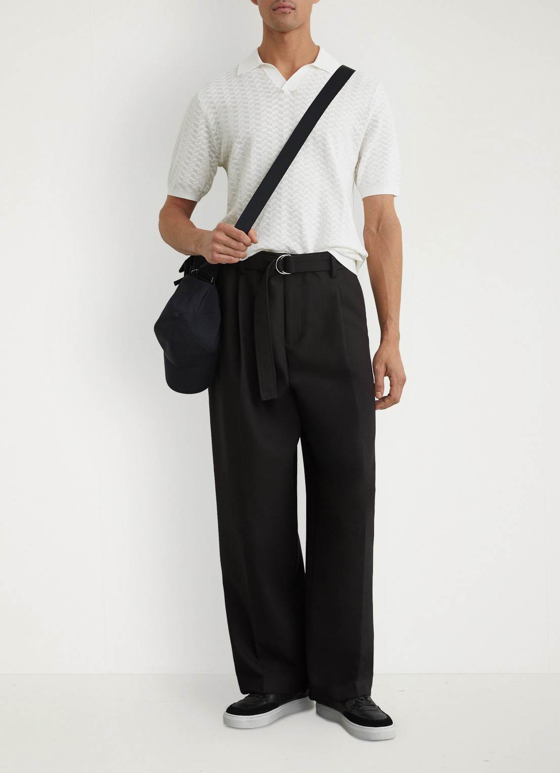Reiss Sol regular fit polo met structuur - voorkant 2 white / wit