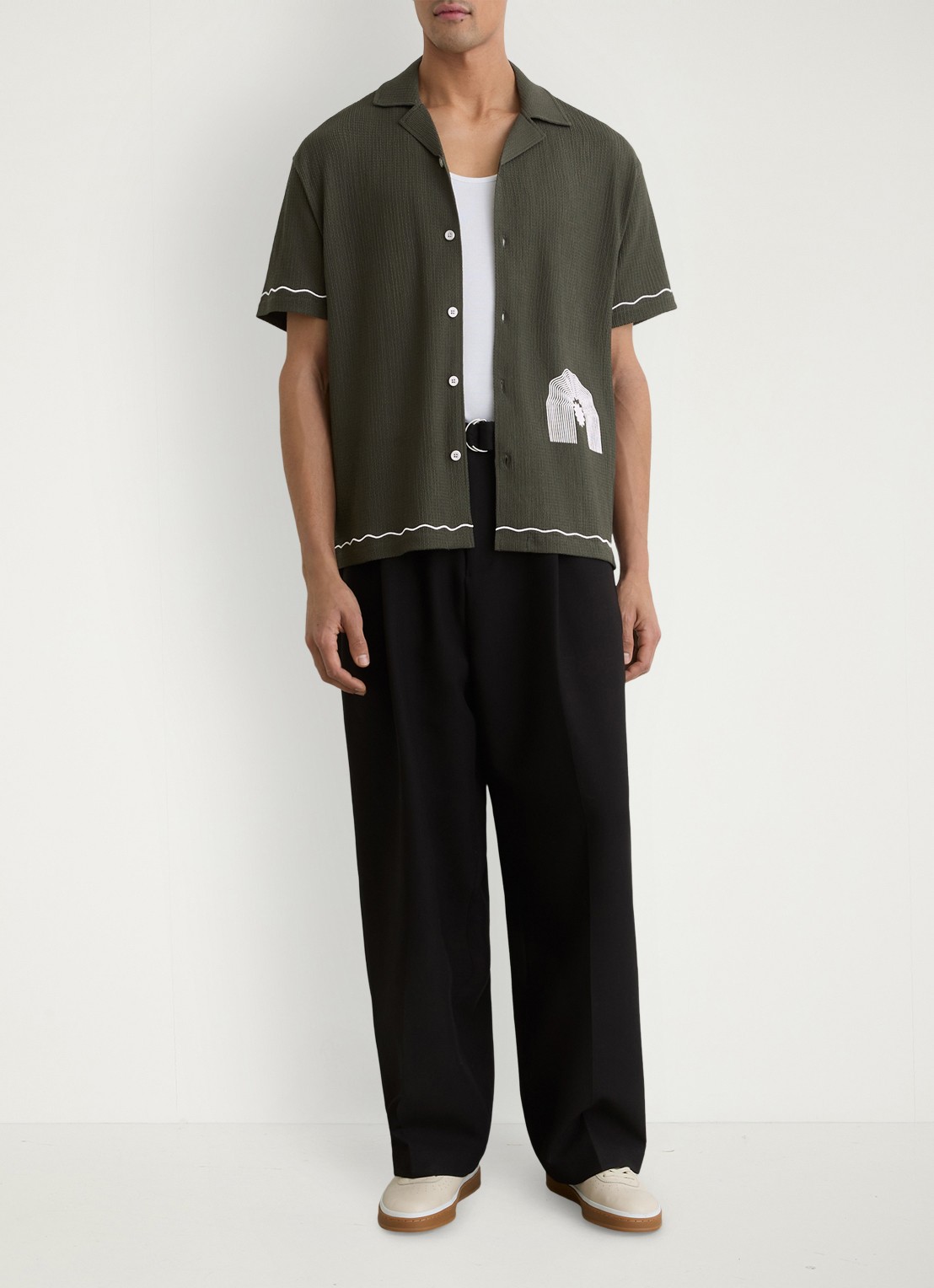 Reiss Solano regular fit overhemd met borduring - detail 5 groen