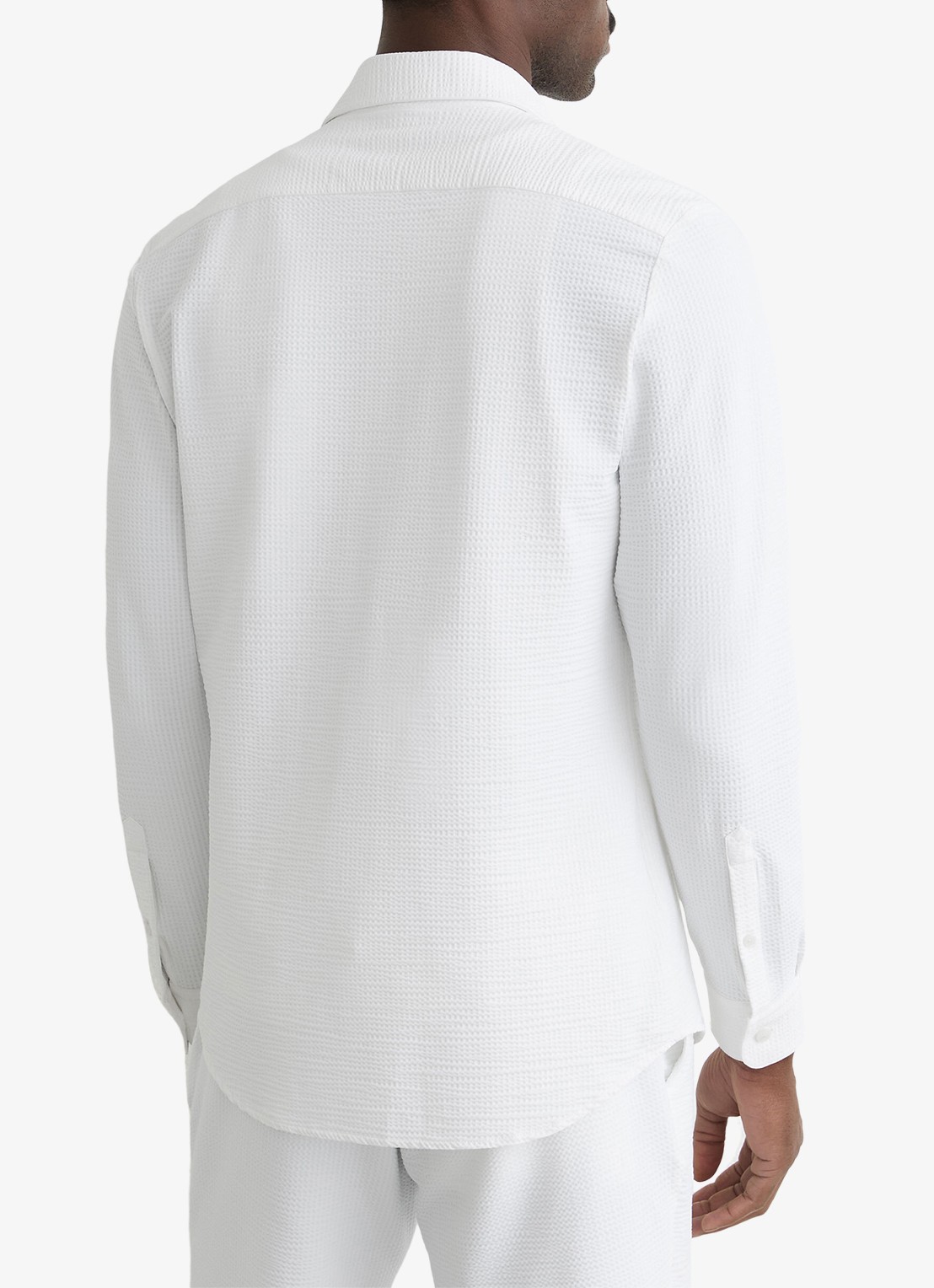 Reiss Solarko regular fit overhemd met structuur - achterkant 3 white / wit