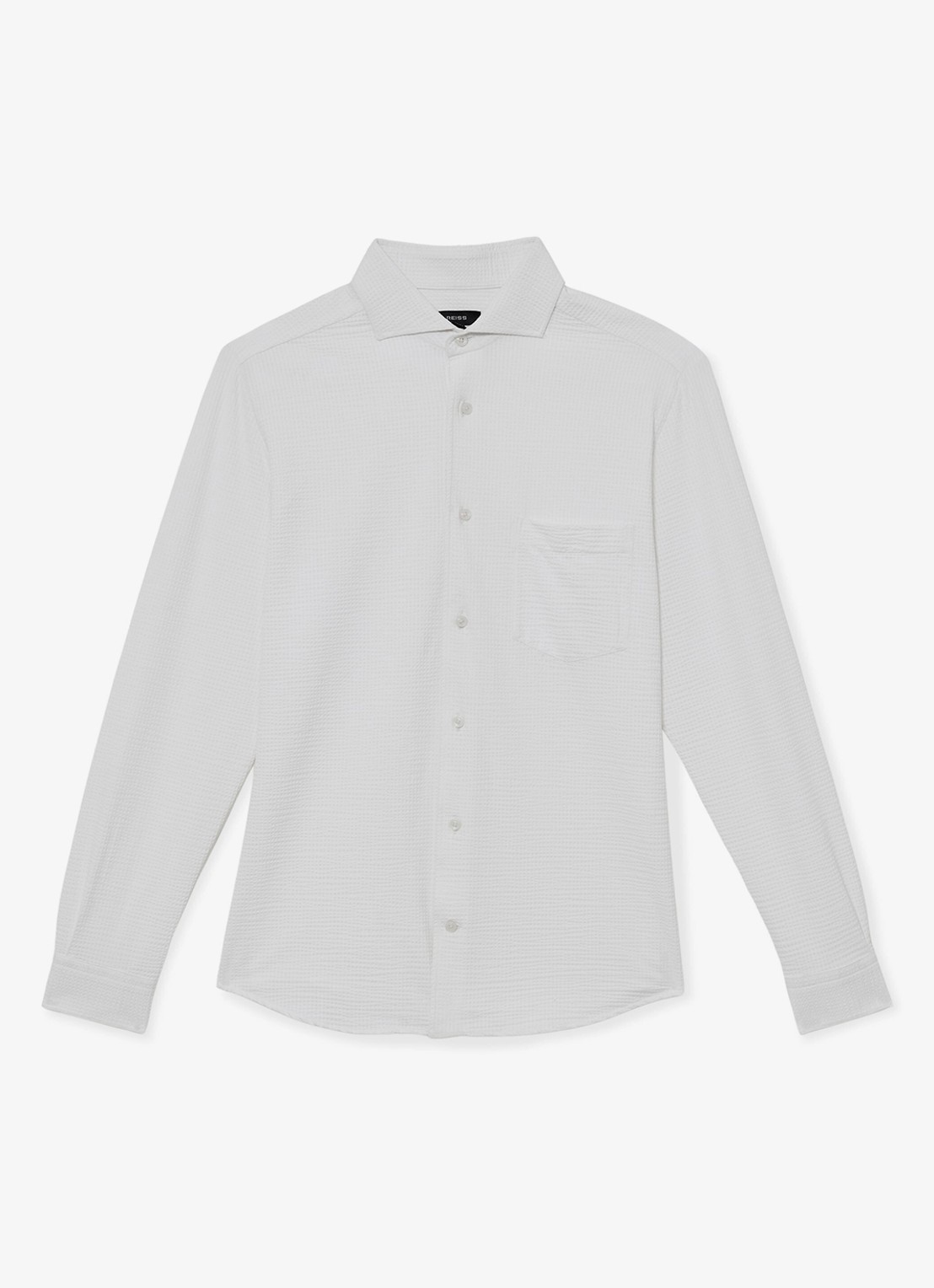 Reiss Solarko regular fit overhemd met structuur - voorkant white / wit