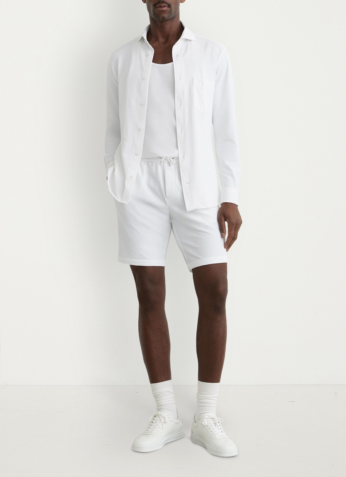 Reiss Solarko regular fit overhemd met structuur - voorkant 2 white / wit