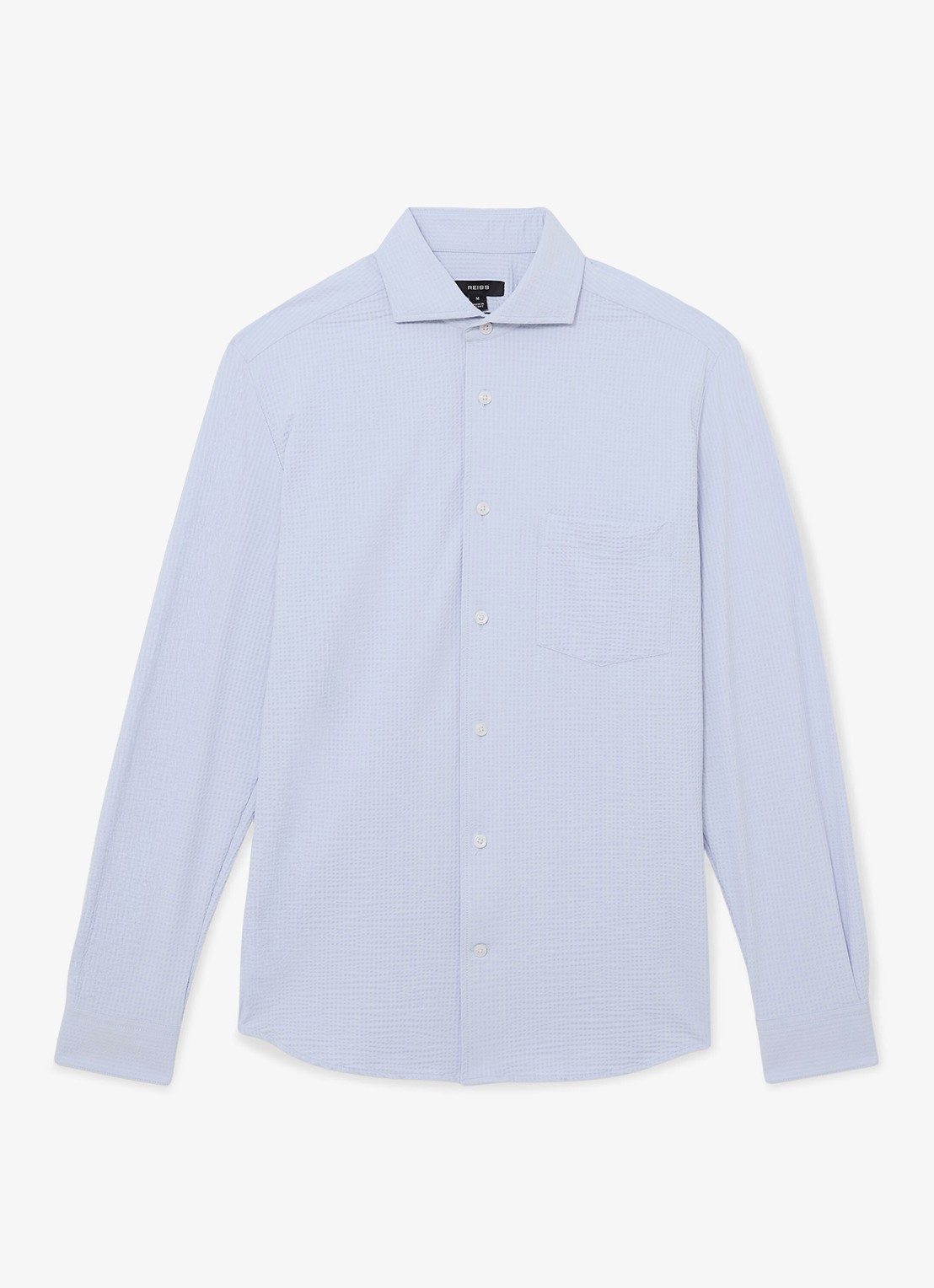 Reiss Solarko regular fit overhemd met structuur - voorkant 2 lichtblauw