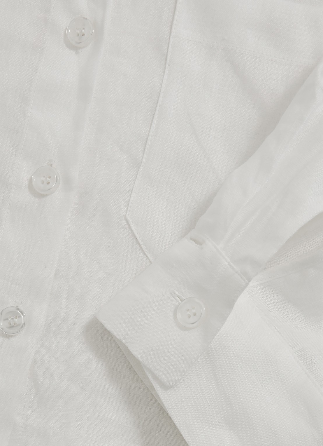 Reiss Solena oversized cropped blouse van linnen - detail 4 wit