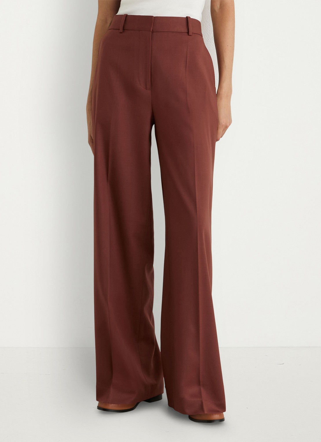 Reiss Solene high waist loose fit pantalon - detail 2 roestbruin