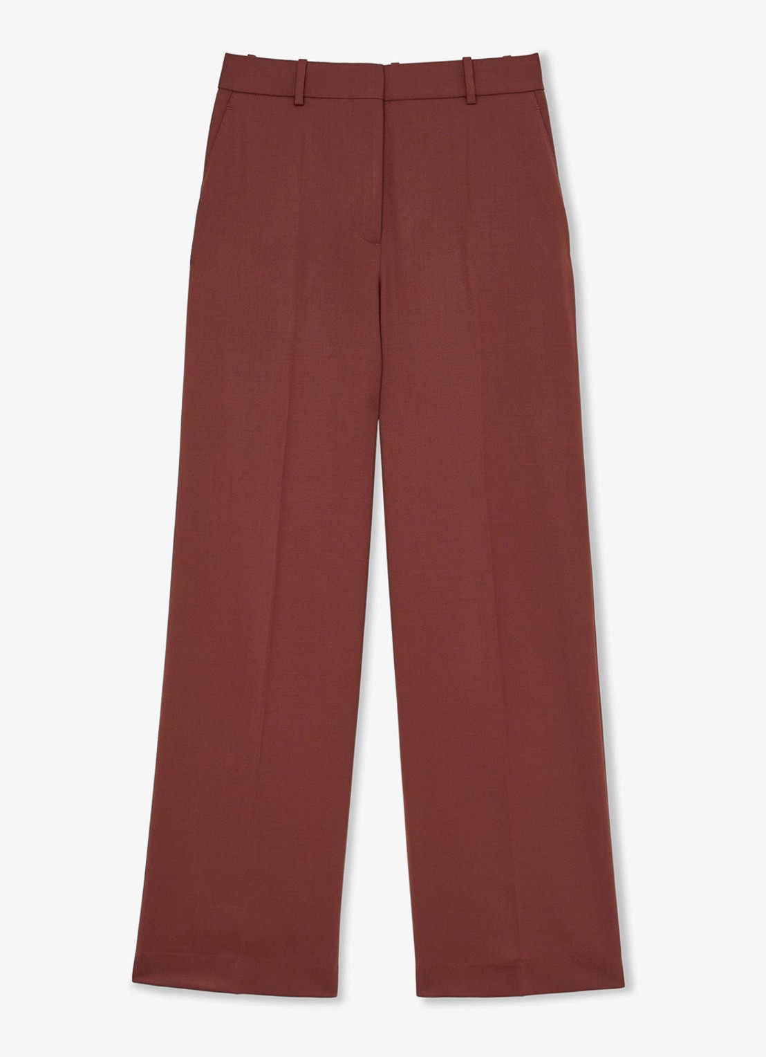 Reiss Solene high waist loose fit pantalon - voorkant 6 roestbruin