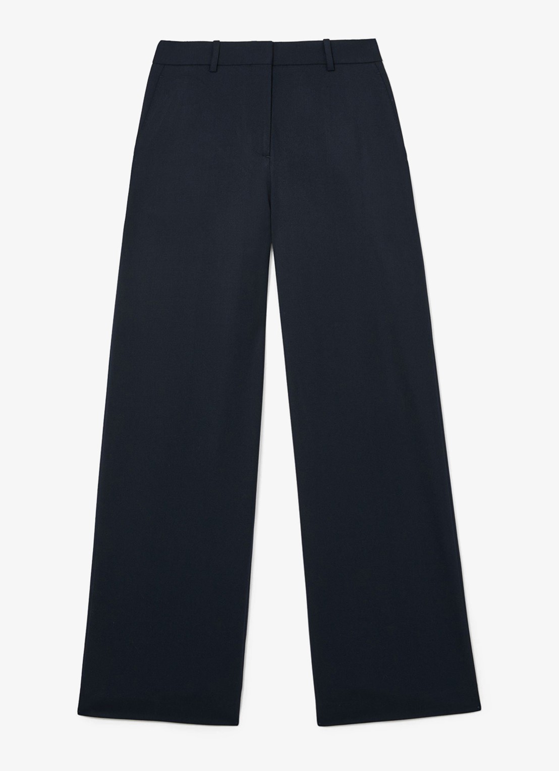 Reiss Solene high waist wide leg pantalon in wolblend - voorkant 6 blauw