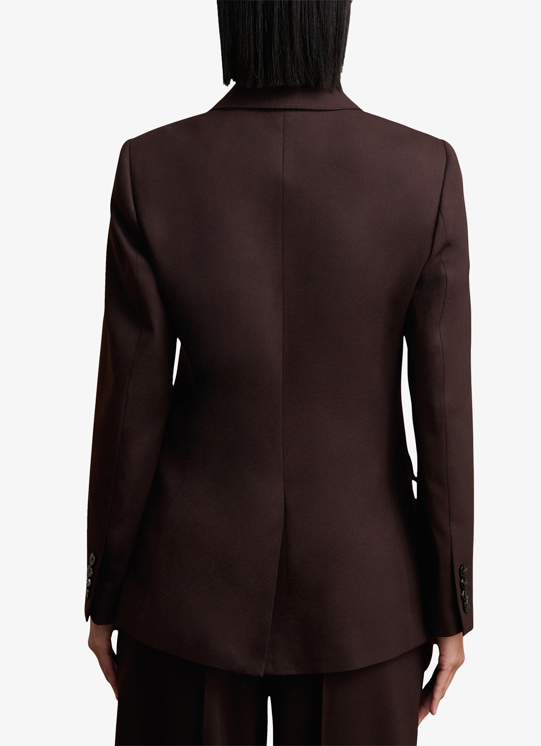 Reiss SOLENE Wool-Blend Double-Breasted Suit Blazer - achterkant 5 aubergine