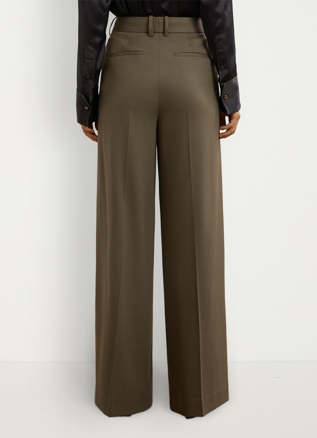 Reiss SOLENE Wool-Blend Wide-Leg Suit Trousers - achterkant 5 groen