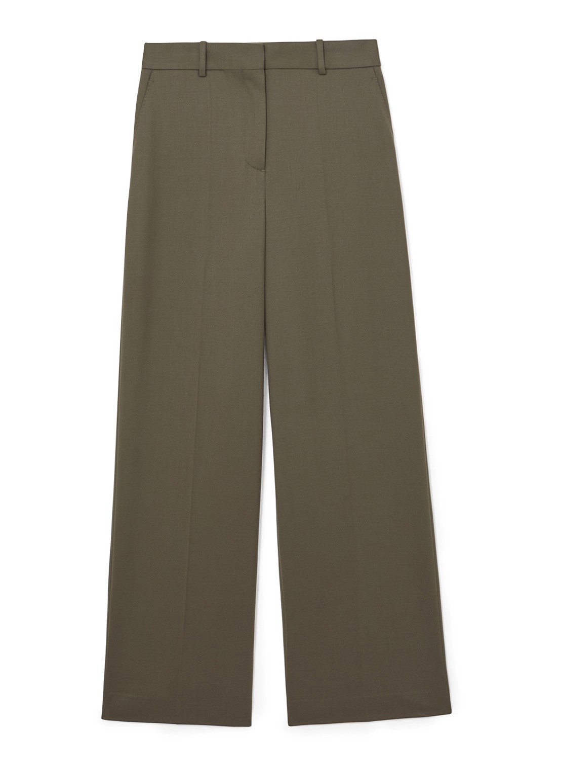 Reiss SOLENE Wool-Blend Wide-Leg Suit Trousers - voorkant 6 groen