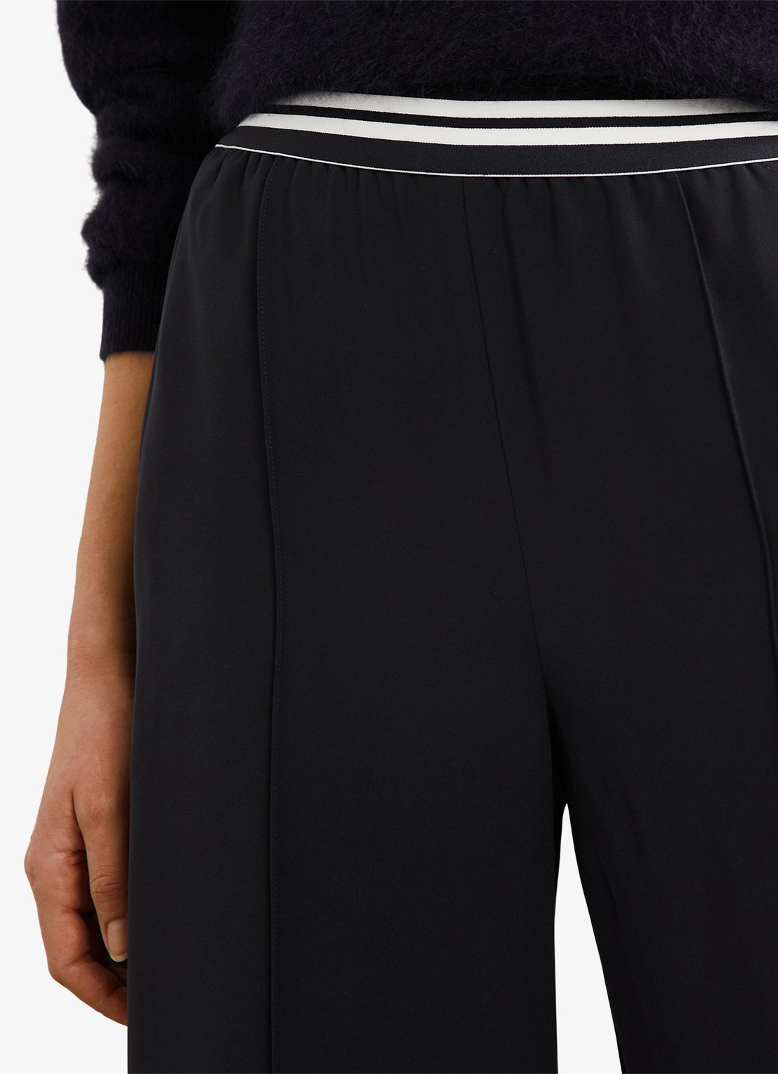Reiss Sonnie high waist wide fit broek met steekzakken - detail 4 donkerblauw