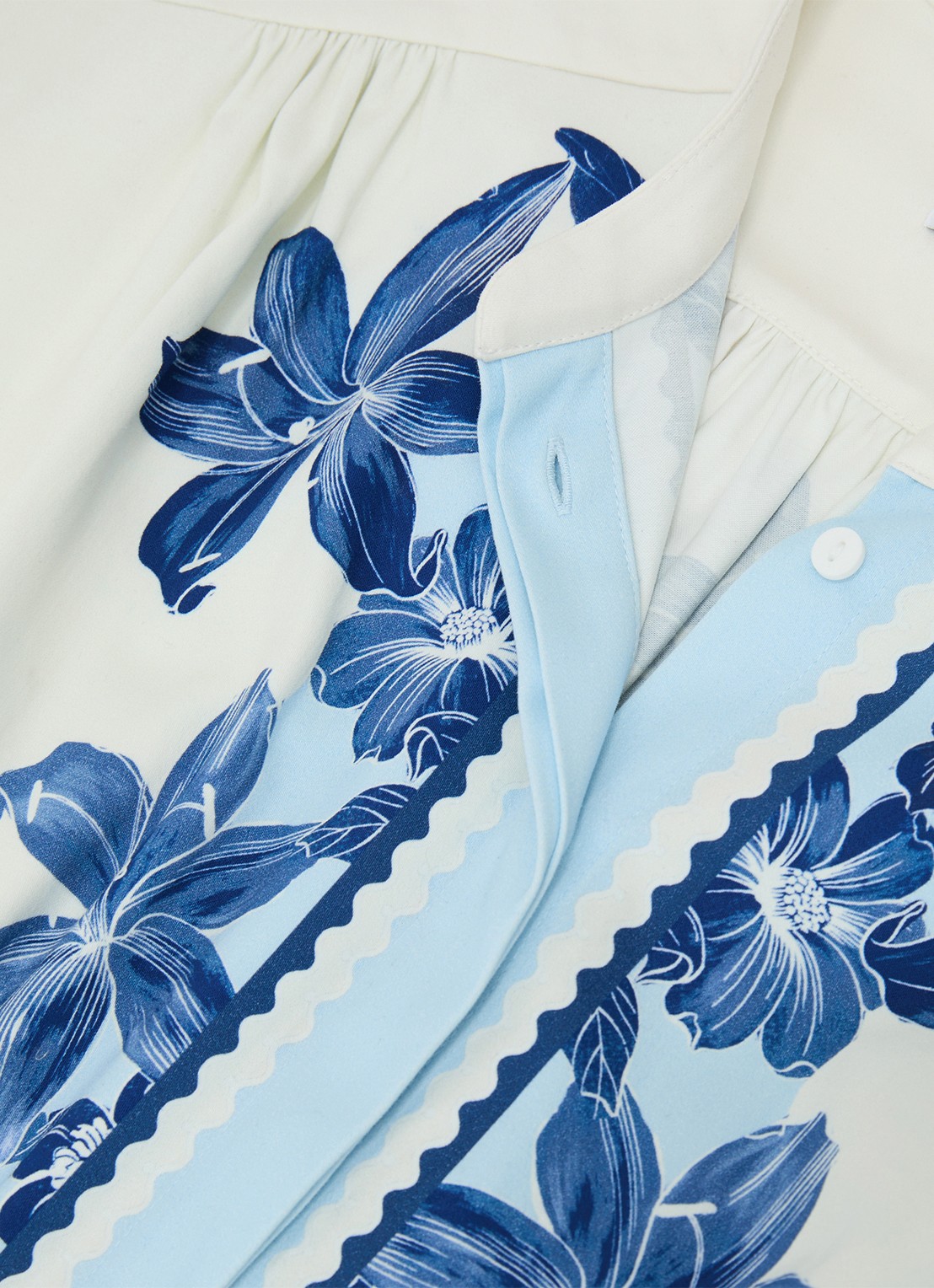 Reiss Soya straight fit playsuit met bloemenprint - detail 4 blauw