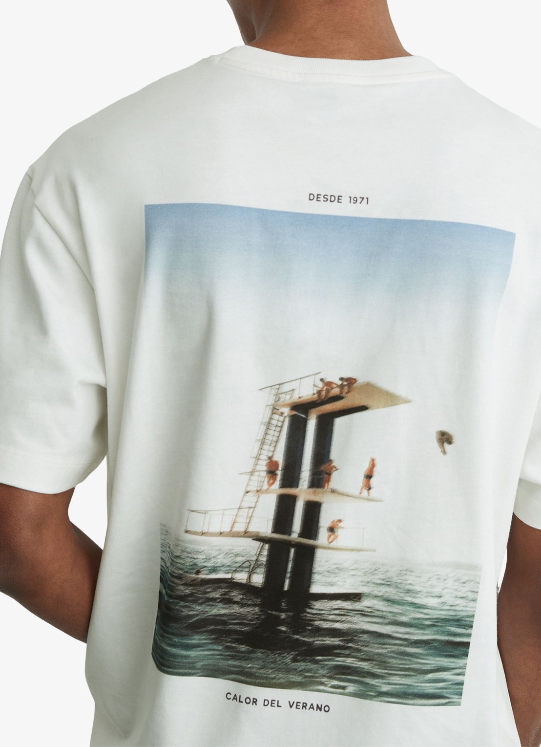 Reiss Splash T-shirt met front- en backprint - detail 3 white / wit