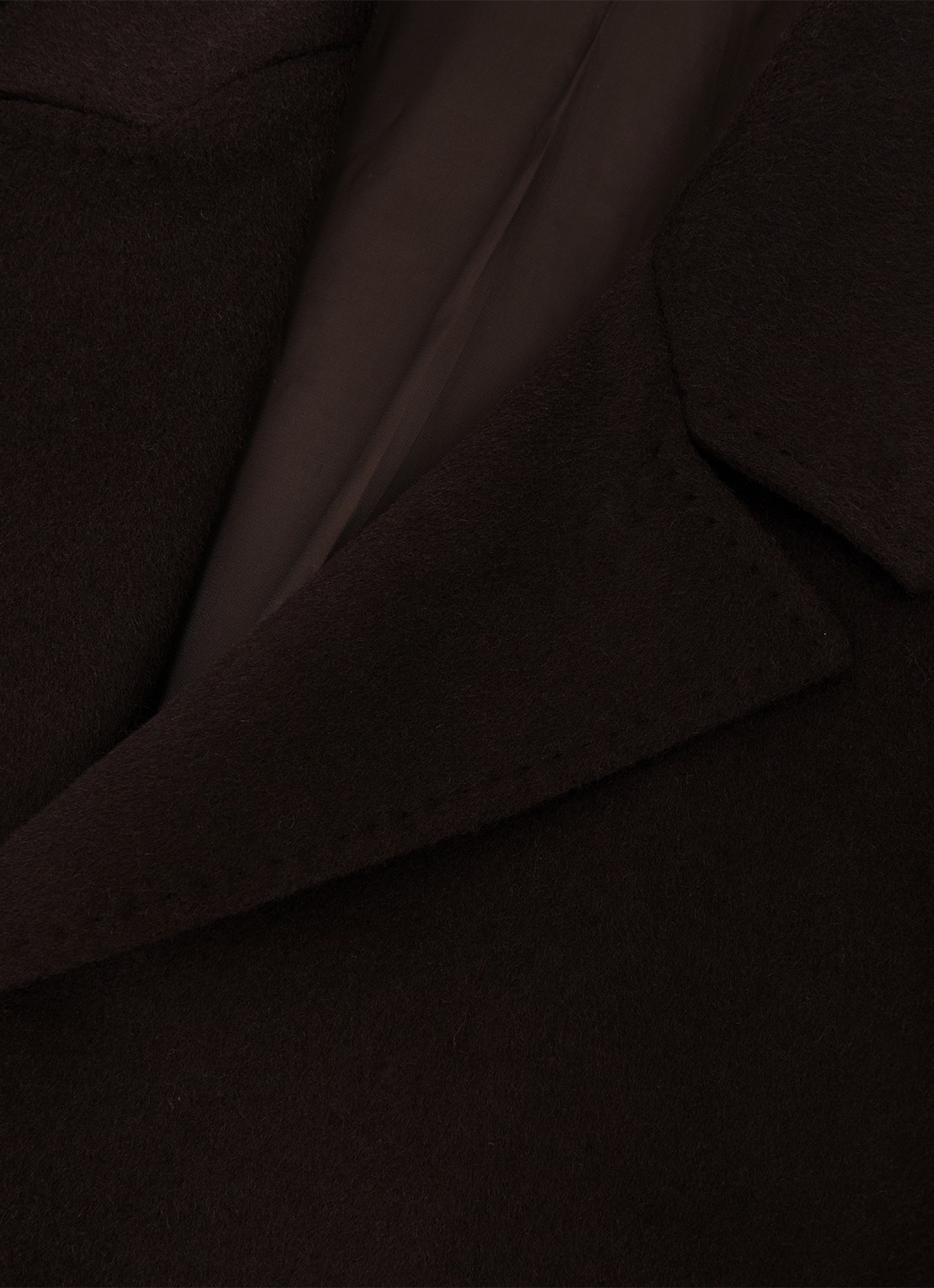 Reiss Squire mantel in wolblend met steekzakken  - detail 5 donkerbruin