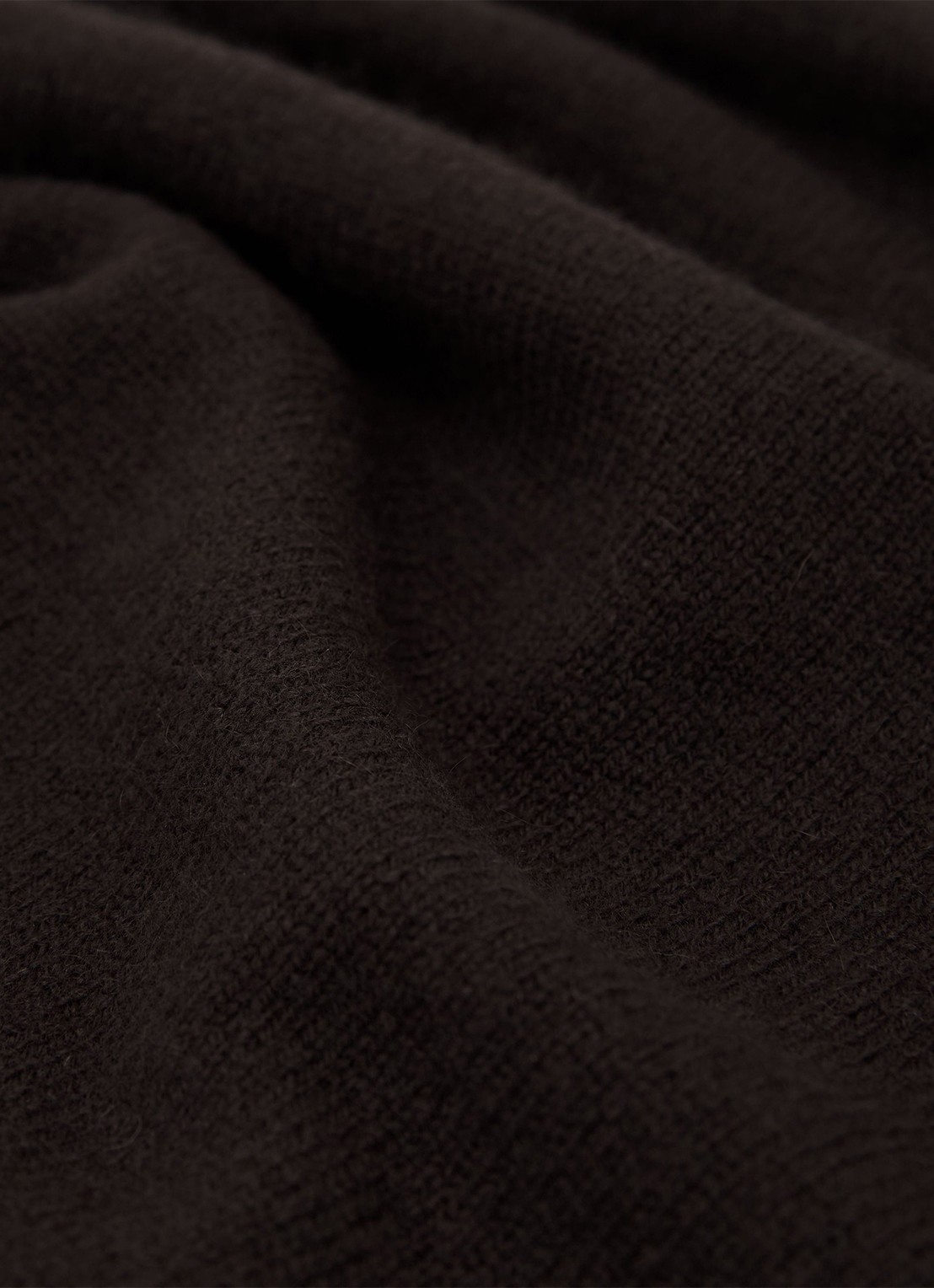 Reiss Stevie fijngebreid T-shirt van kasjmier - detail 5 donkerbruin