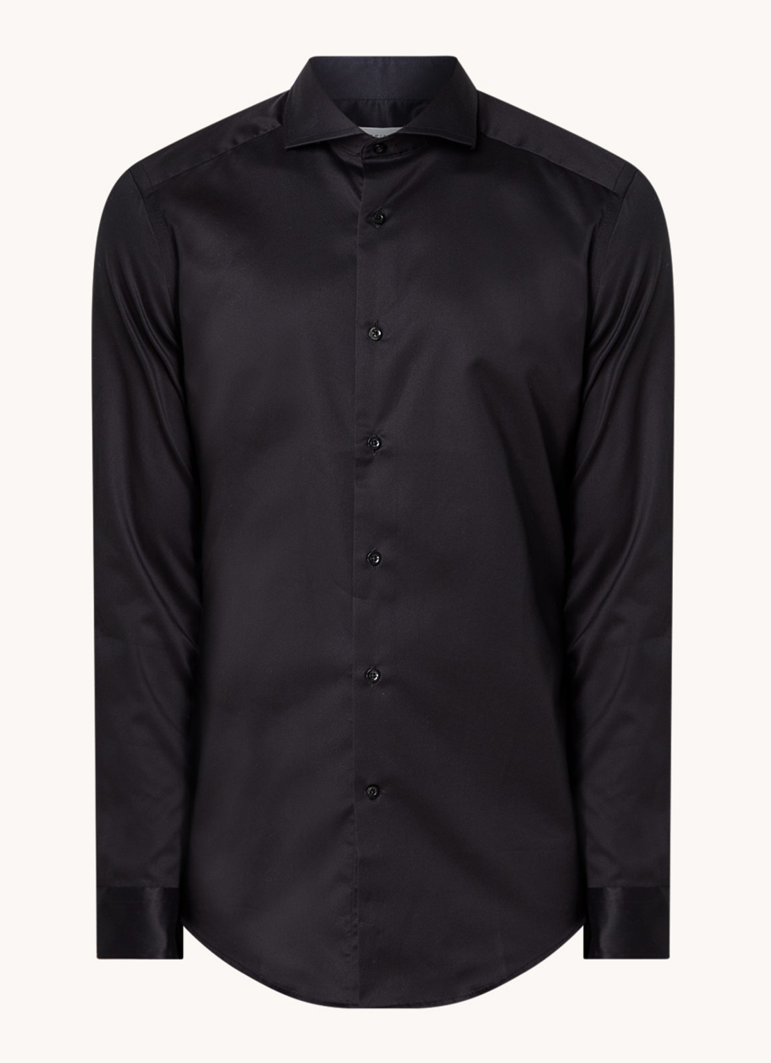Reiss Storm slim fit overhemd met stretch  - voorkant 3 zwart