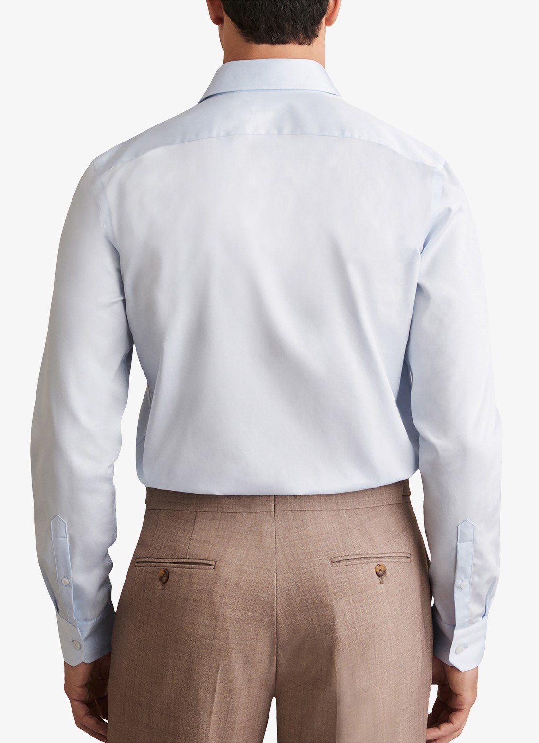 Reiss Storm slim fit overhemd van katoen - achterkant 5 lichtblauw