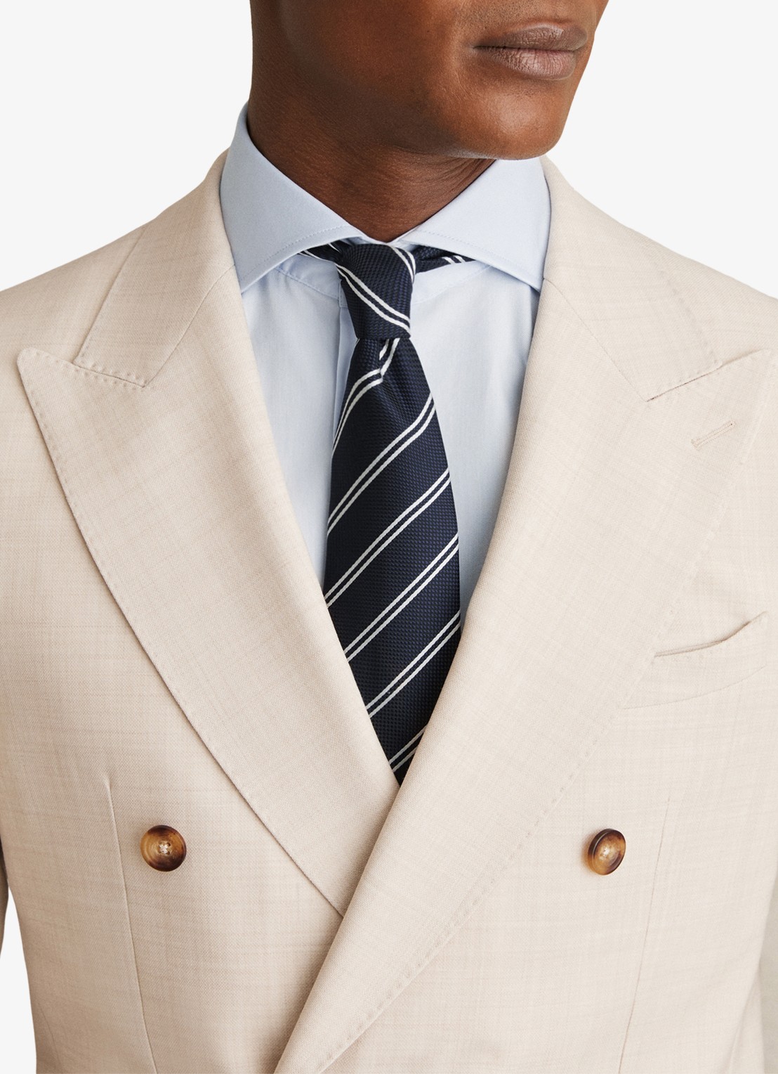 Reiss Storm slim fit overhemd  - detail 4 lichtblauw
