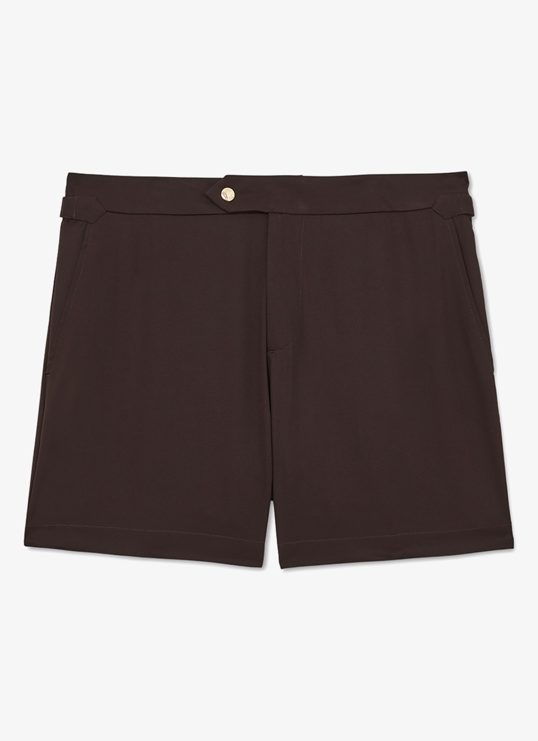Reiss SUN Side-Adjuster Swim Shorts - voorkant chocoladebruin
