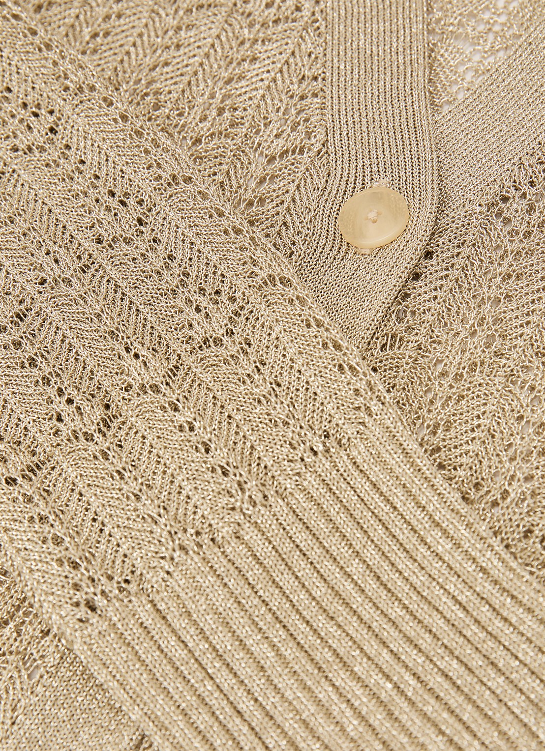 Reiss Suzanne grofgebreid vest met lurex - detail 4 goud