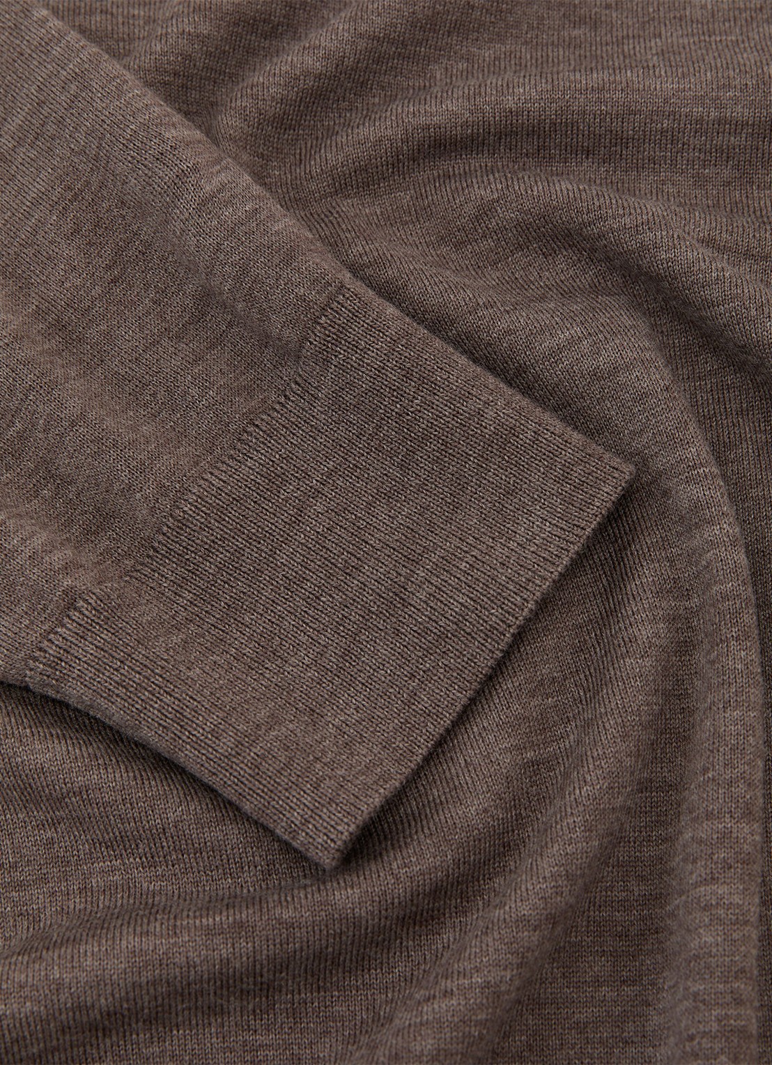 Reiss Suzzie fijngebreid T-Shirt in merino wolblend - detail 5 bruin