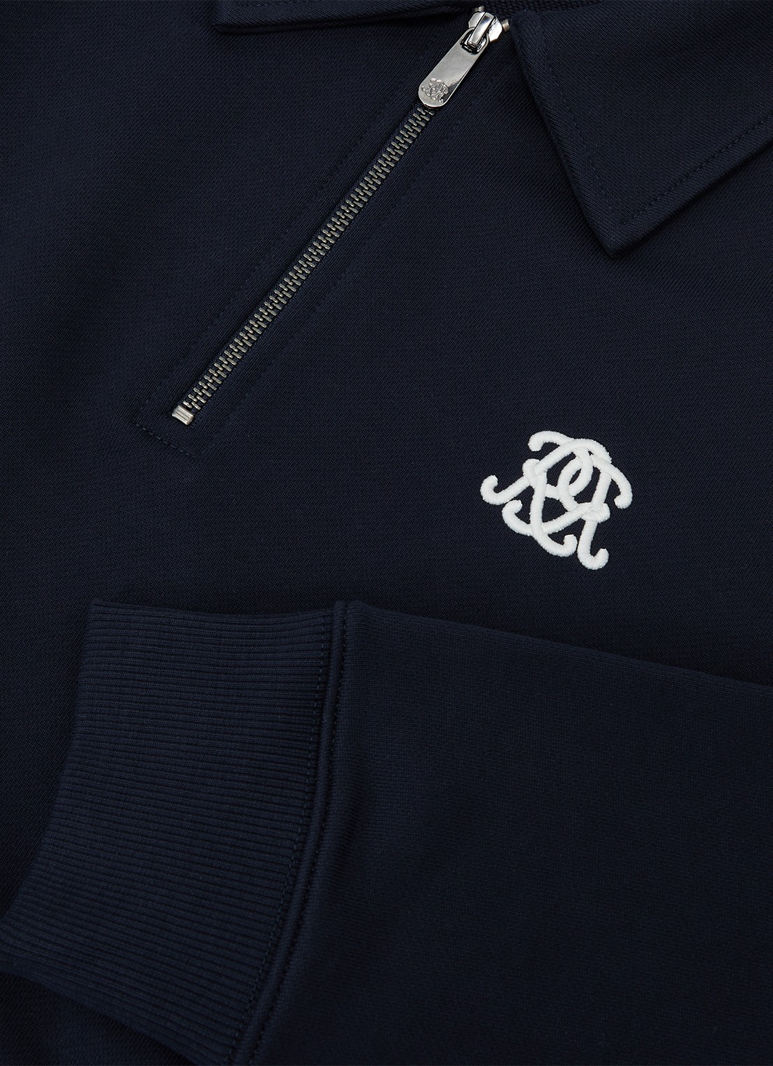 Reiss Sweater met halve rits - detail 6 donkerblauw
