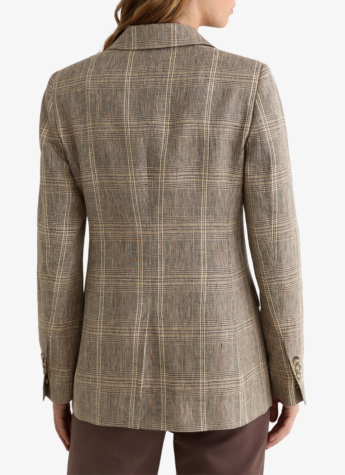 Reiss Sybil blazer met ruit dessin - achterkant 5 donkerbeige