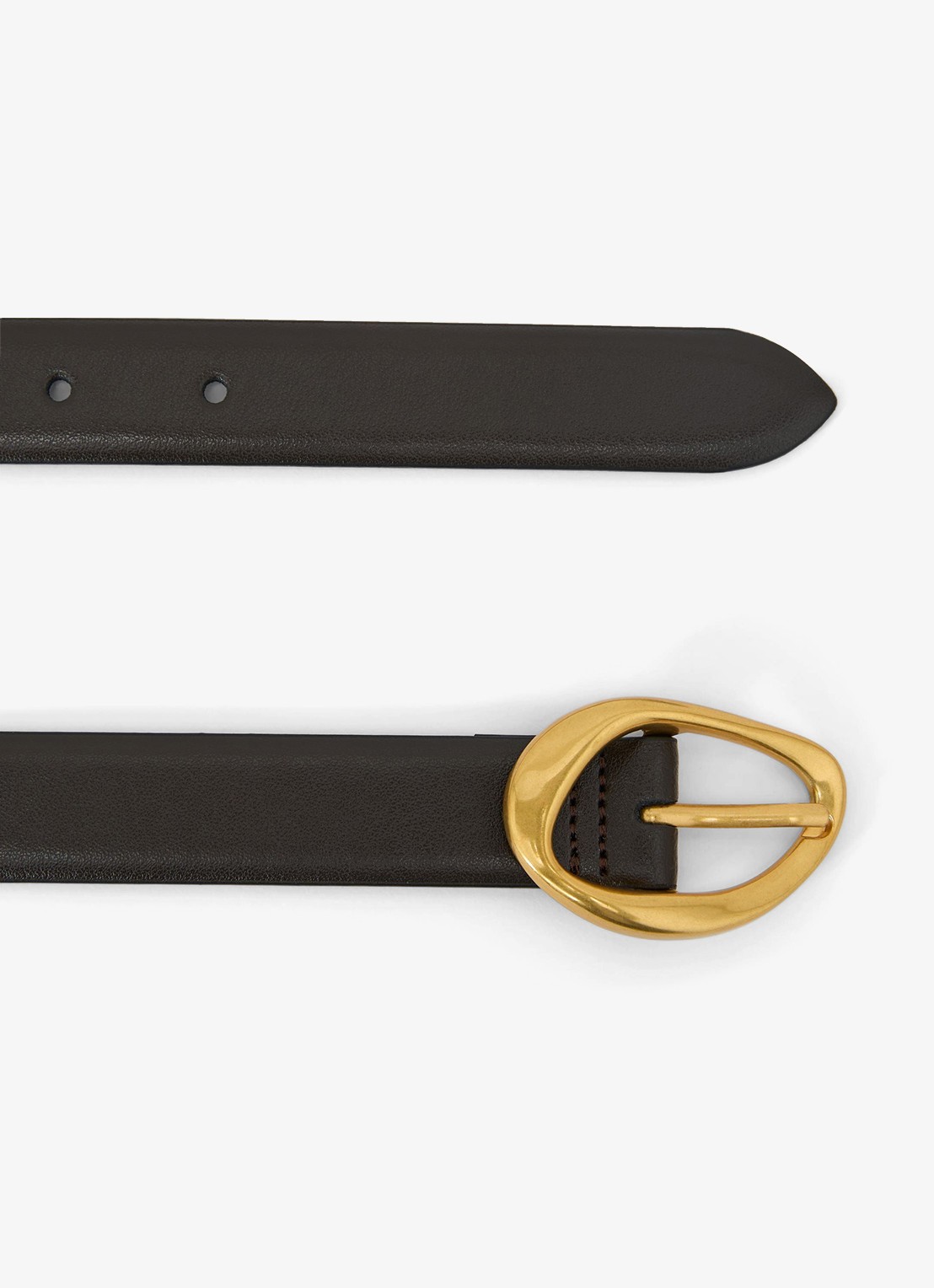 Reiss Sylvia riem van leer - detail 2 chocoladebruin