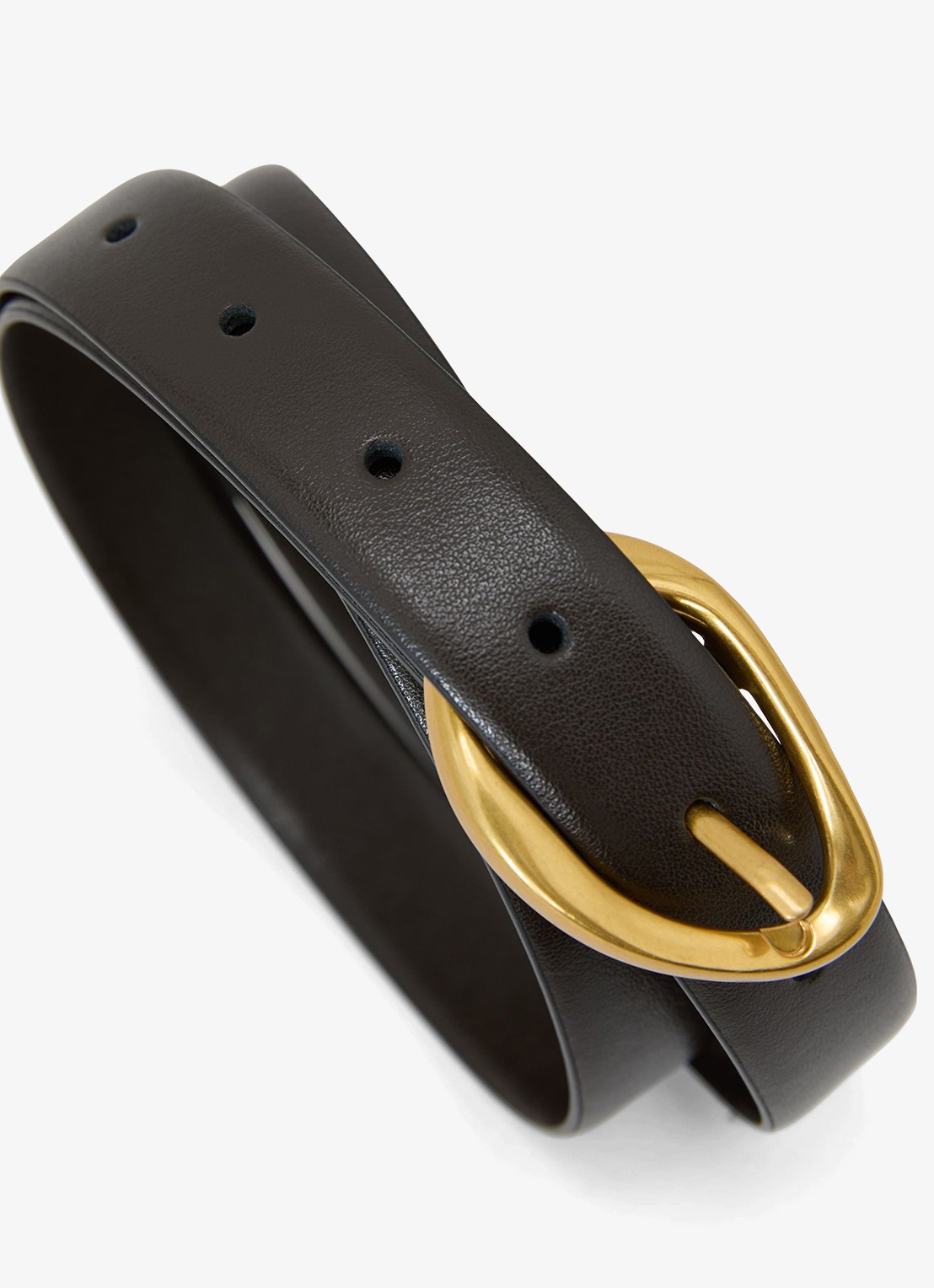 Reiss Sylvia riem van leer - detail 3 chocoladebruin