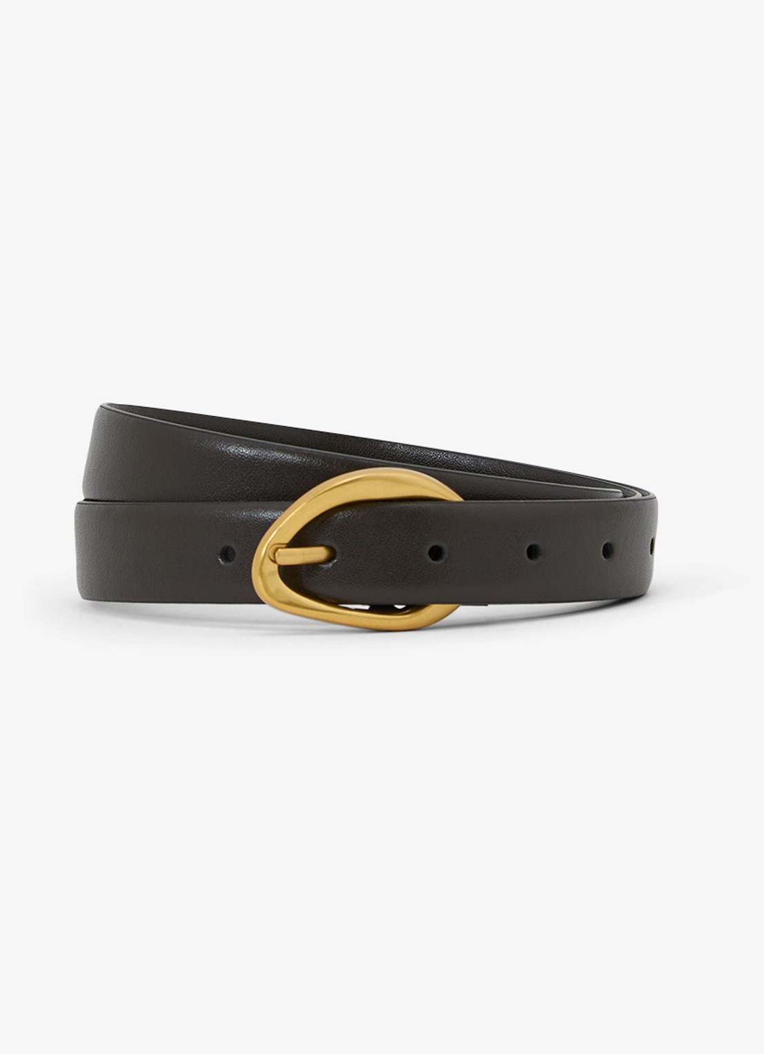Reiss Sylvia riem van leer - voorkant 5 chocoladebruin