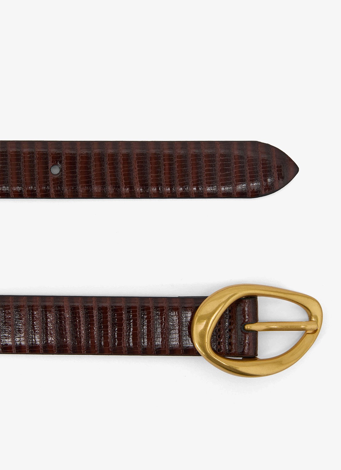 Reiss Sylvia riem van leer - detail 2 donkerbruin