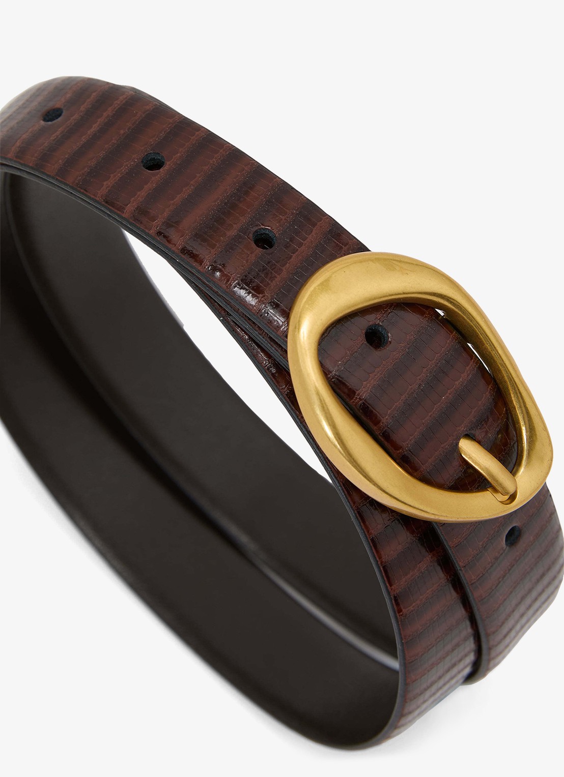 Reiss Sylvia riem van leer - detail 3 donkerbruin