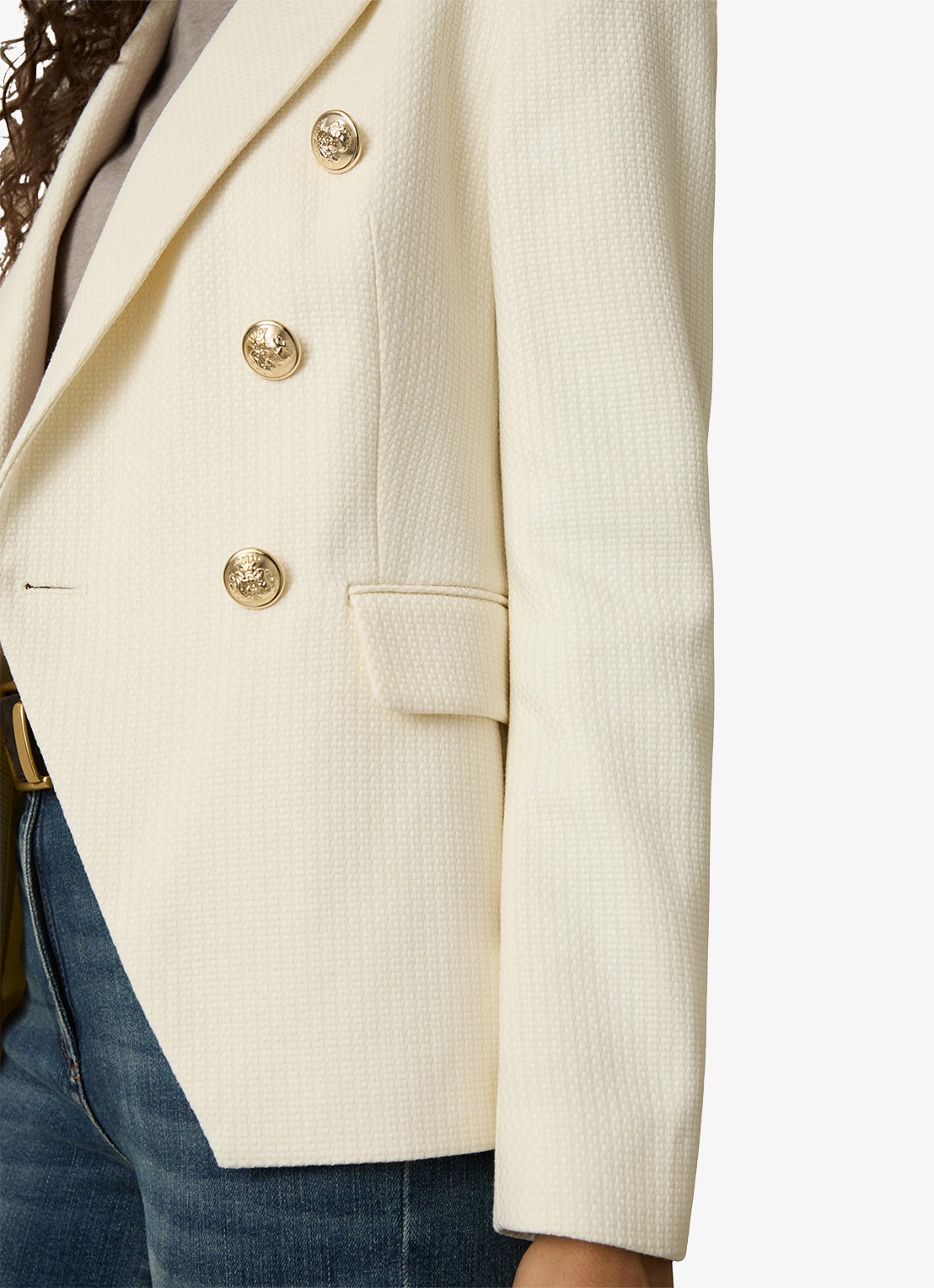 Reiss Tally double breasted blazer met sierknopen - detail 3 wit