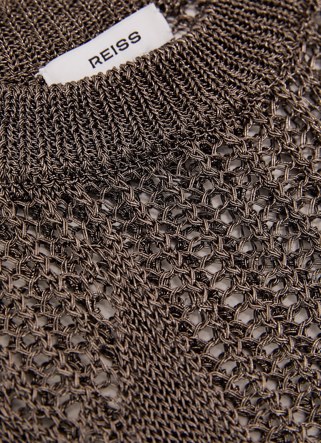 Reiss Tamsin top met opengewerkt dessin - detail 3 donkergrijs