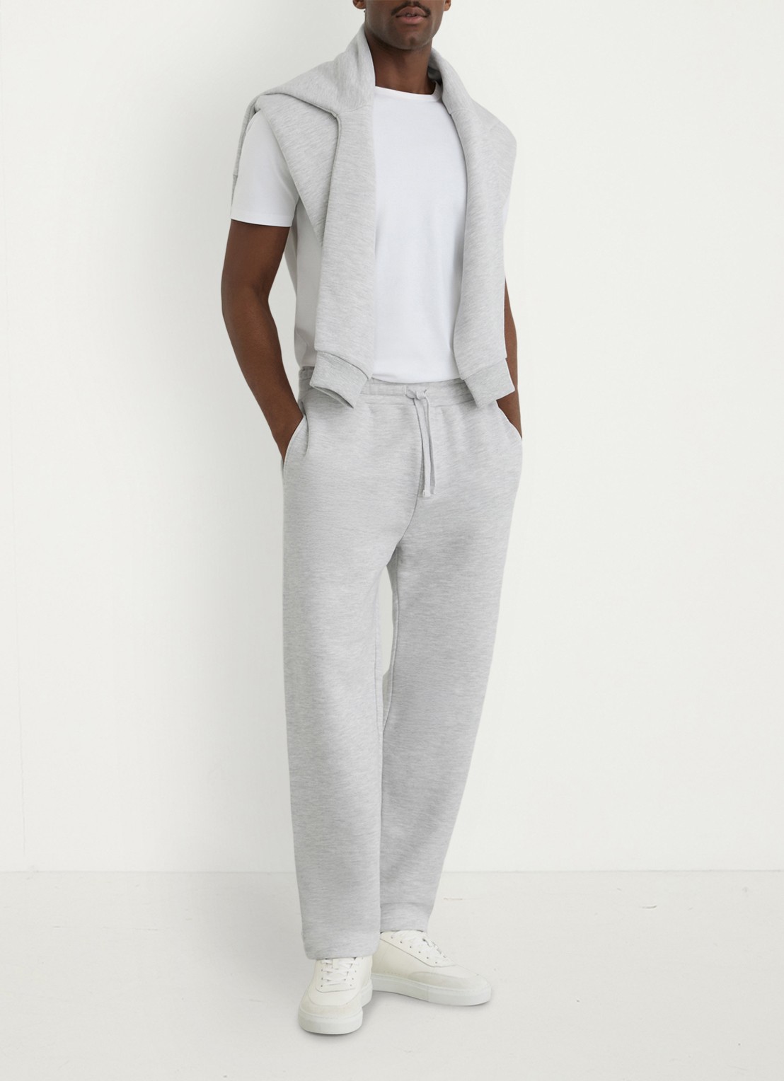 Reiss Tanner tapered fit joggingbroek met trekkoord - voorkant 2 grijsmele