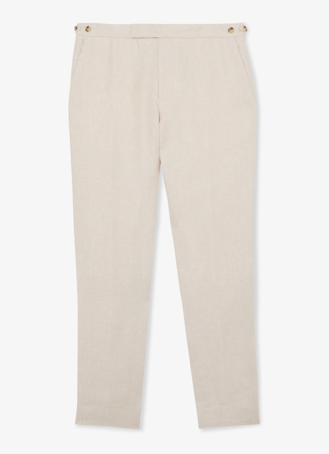 Reiss Tapered fit chino met knoop detail - voorkant stone / beige