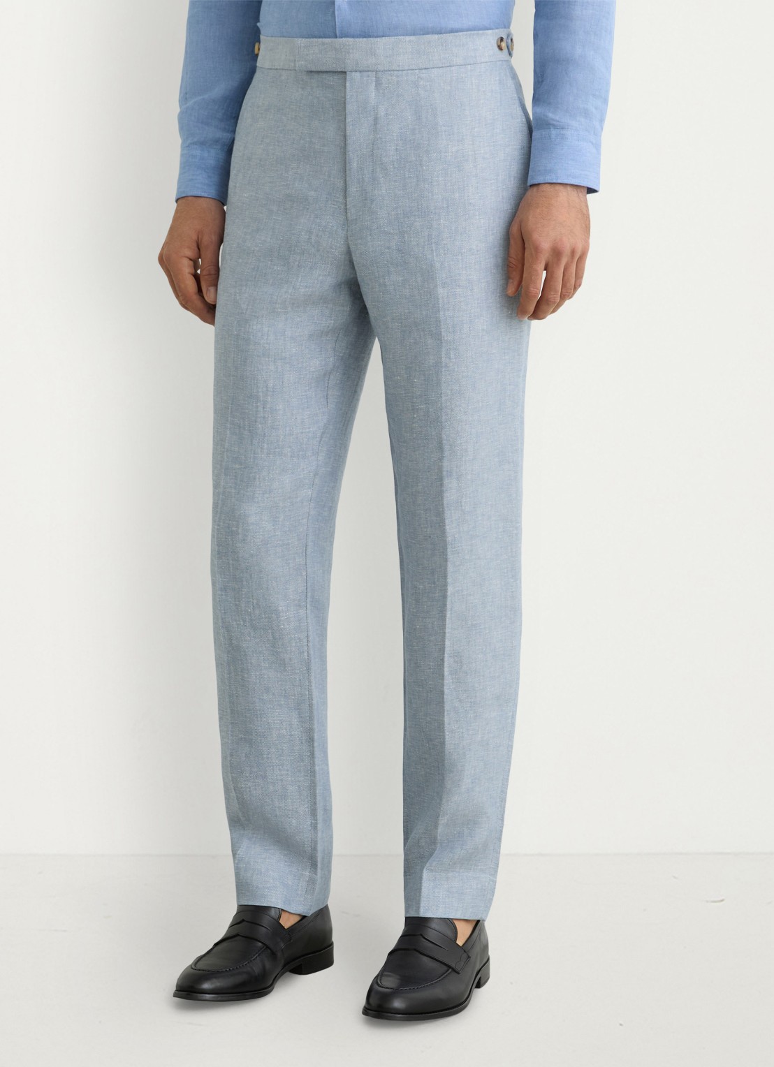 Reiss Tapered fit chino met knoop detail - detail lichtblauw
